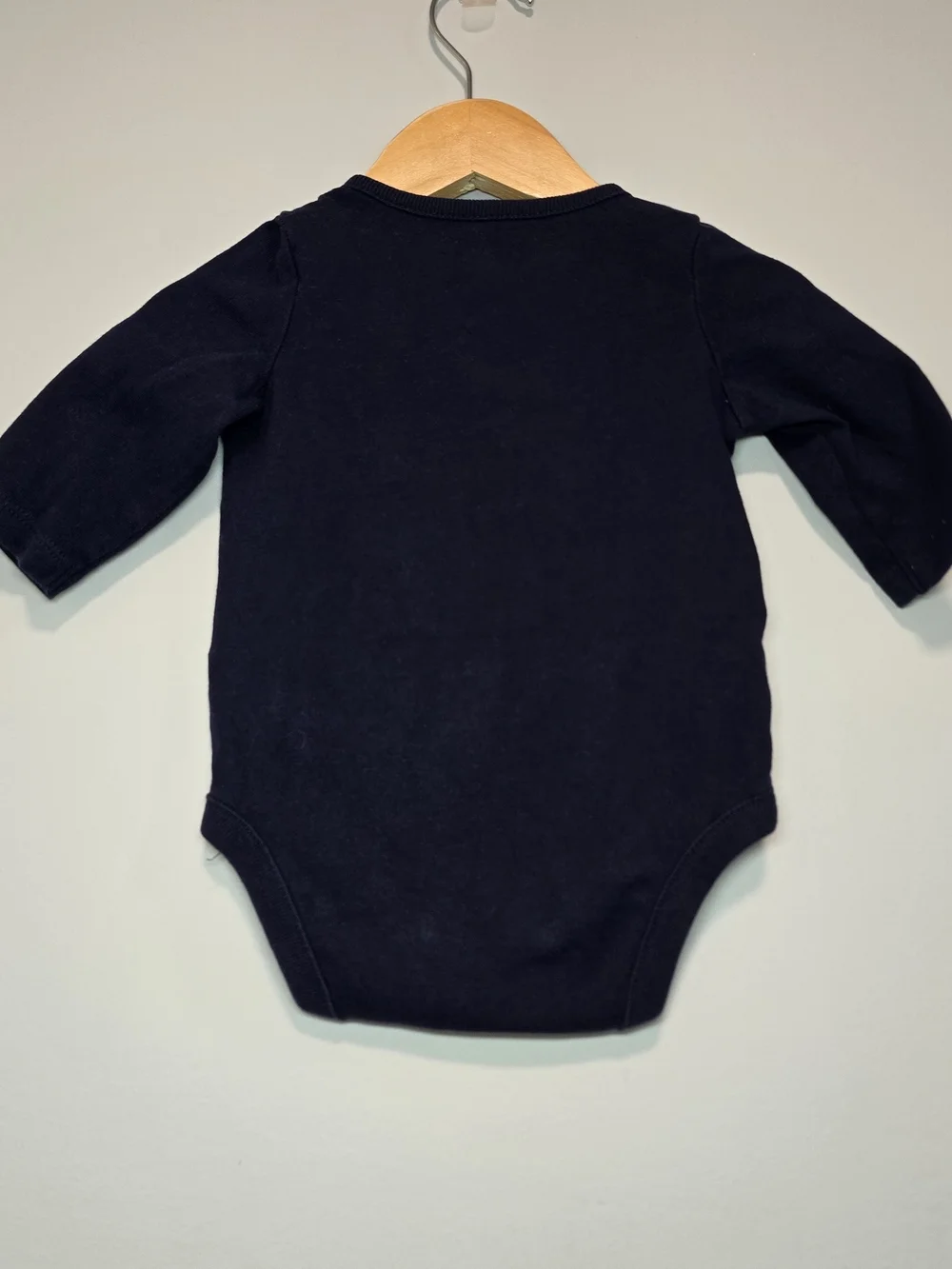 GAP Navy Long-Sleeve One-Piece Bodysuit with 